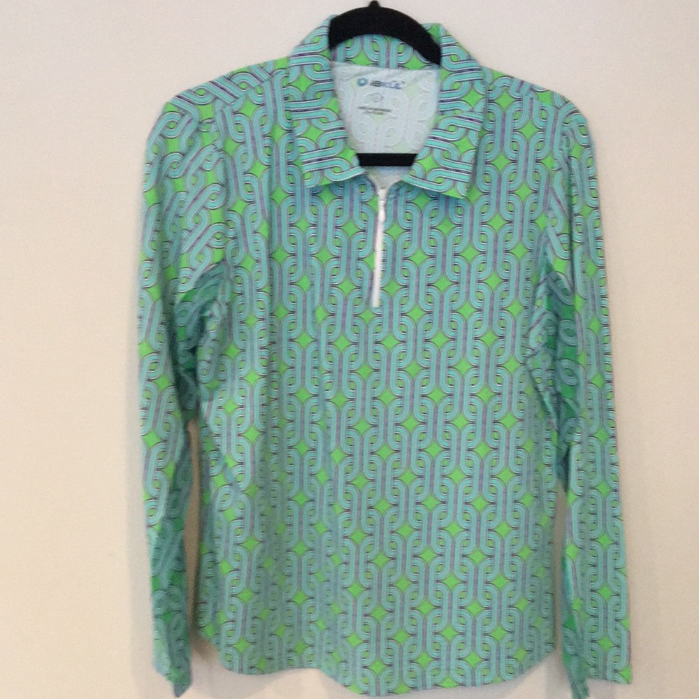 IBKUL 1/4 zip Interior Mesh Arm Top - size L